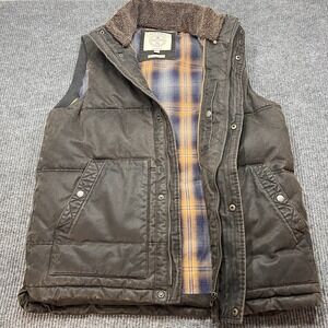 Fat Face Waxed Vest Jacket Men's XL Tall Dark Brown UK Barn Chore Field Flannel